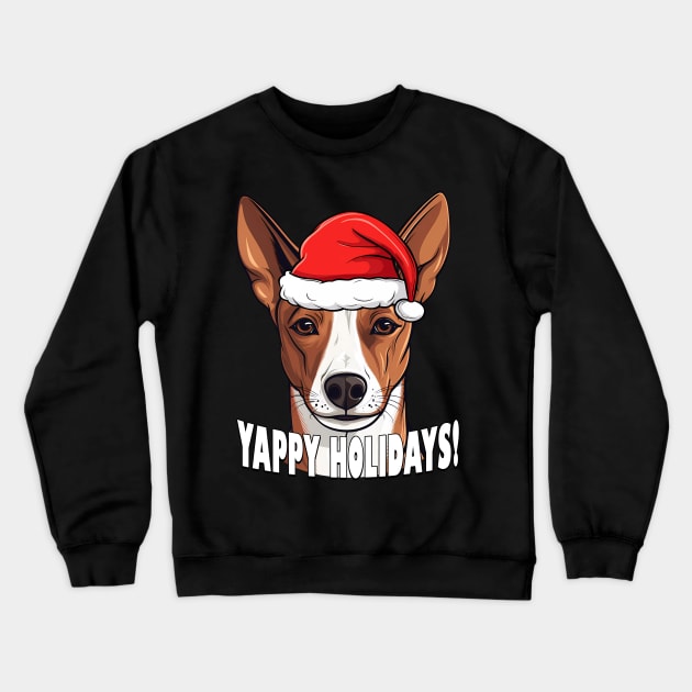 Basenji Christmas Gift Yappy Holidays Santa Dog Crewneck Sweatshirt by Sports Stars ⭐⭐⭐⭐⭐